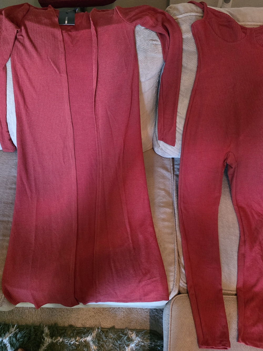 Ribbed Red Two-Piece Set